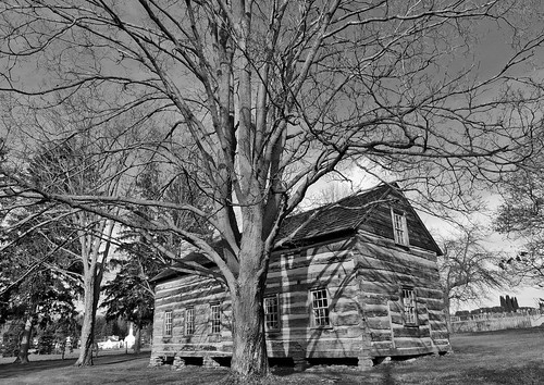 james drane house accident log blackwhite bw roadside attractions garrett county md maryland buildings structures scenic landscapes georgeneat patriotportraits neatroadtrips