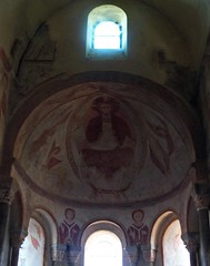 14 - Gourdon - Église romane - Notre-Dame-de-l'Assomption - Choeur, Fresque, Christ en majesté
