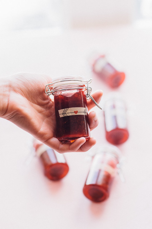 Vegan Strawberry Jam Recipe - Mini Jam Jars