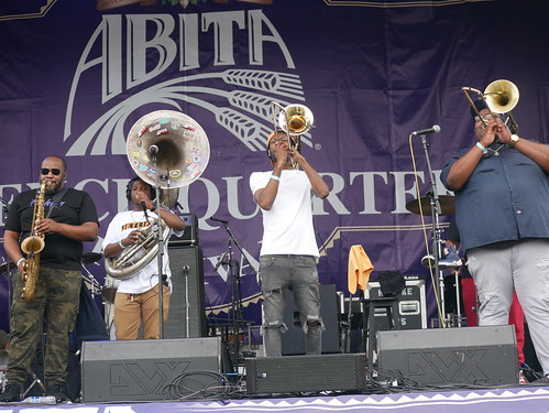 The Soul Rebels on Day 2 of French Quarter Fest - 4.12.19. Photo by Louis Crispino.