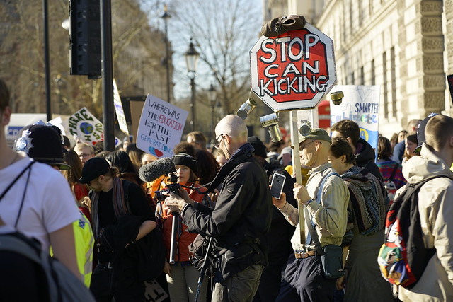 London Student protests against climate change.