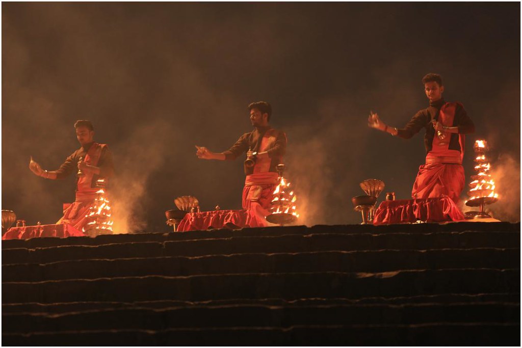 India Travel Photography: Aarti Ceremony, Nada Sadhus & burning Ghats at Varanasi 2019 Benares.007 by Hans Hendriksen