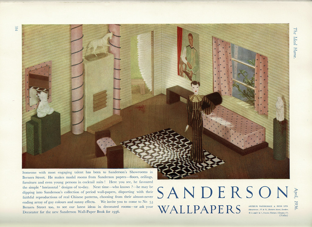 Sanderson Wallpapers advert, 1936