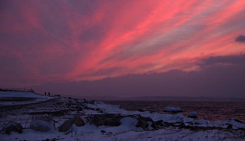 delenajane newfoundland ngc newfoundlandcoastline sunset pinkskies canada conceptionbaysouth clouds winter ocean pentaxart