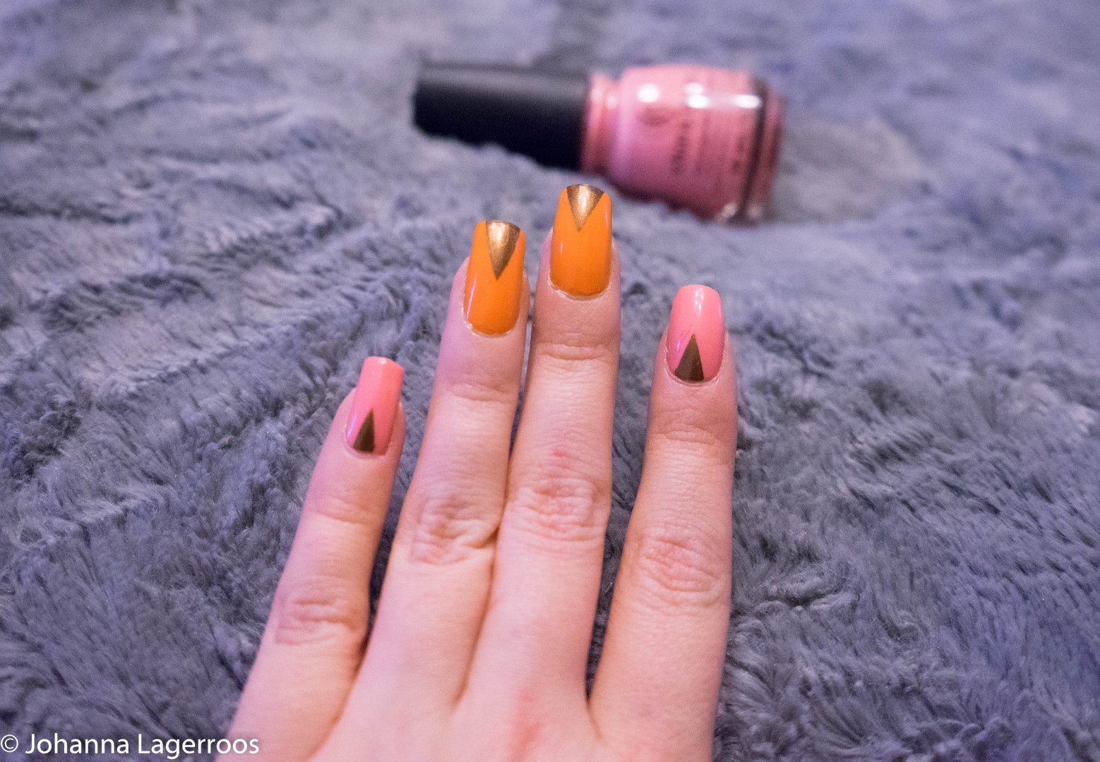 orange and pink nails