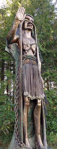 Totem of the Weeping Cedar Woman in the funky town of Tofino on Vancouver Island