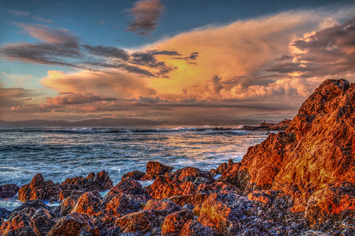 sunset bluffcove palosverdespeninsulacalifornia palosverdesestates rockyshore waves pacificocean