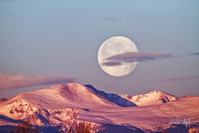 Moon Sets Over Mount Evans