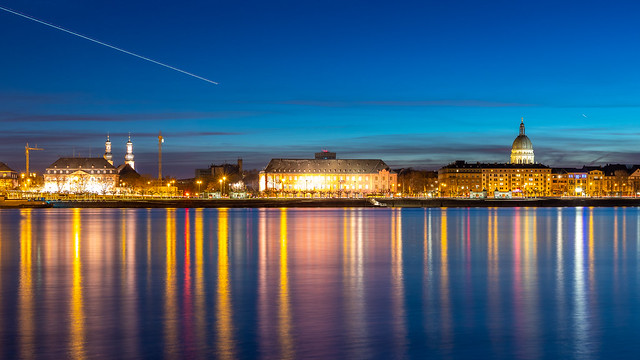 Blue hour view of Mainz