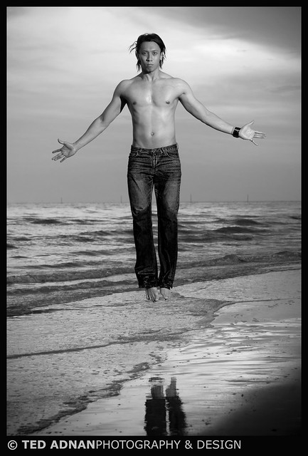 Asrul levitates. Black & White photo by Ted Adnan