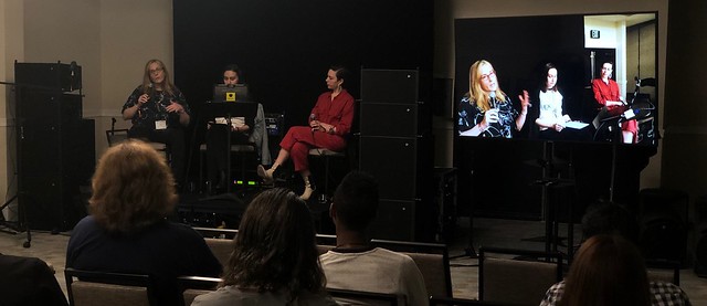 Drum  Lace  drumandlace and Ronit Kirchman  ronittweets talking about  Scoring for Film  Media at Synthplex 2019