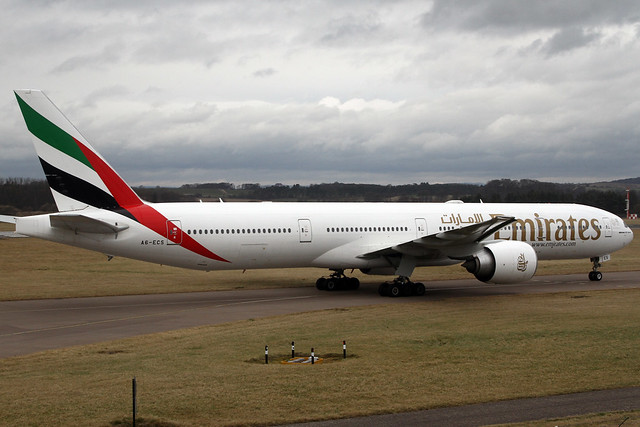 Boeing 777 A6-ECS Emirates - Edinburgh Airport 17/2/19