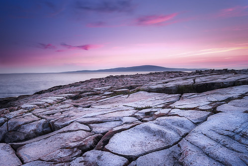 schoodic calm nature peninsula barharbor ping newengland summer atlantic ocean scenic sky coast dramatic view usa landscape sunset serenity water mountains longexposure formation coastalline weather clouds shore mountdesert magenta blue colorful atlanticocean solitude travel nationalpark adventure nps weathering attarction acadia maine rocks bluehours