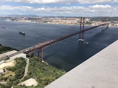 View of the Ponte 25 de April from the Santuário de Cristo Rei