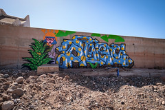 Poes - graffiti around jardin rouge, feb 2019