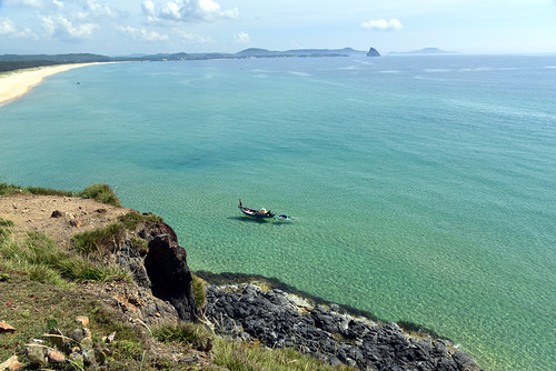 cliff boat fishing sea beach mountains island water phuyen vietnam