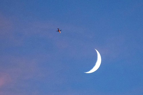 northcarolina jumpoffrock sunset moon airplane flying