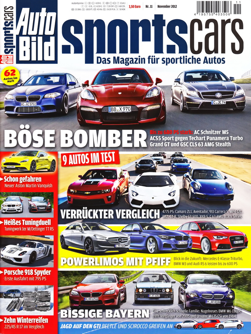 Image of Auto Bild Sportscars - 2012-11 - Cover