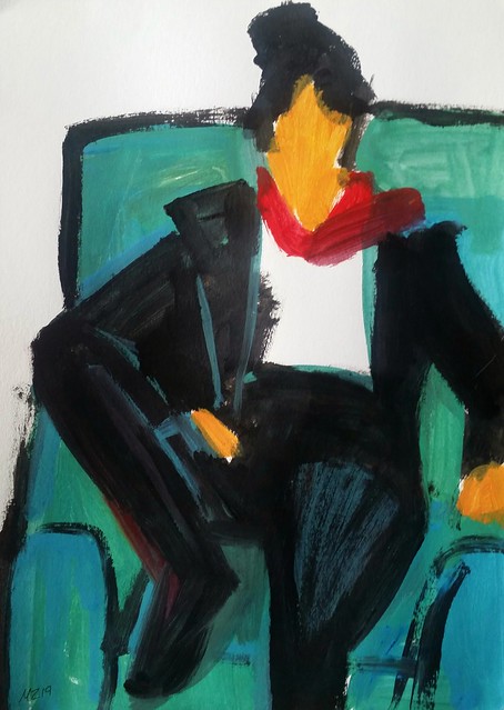 Maria Zaikina, Olga, acryl on paper, 42×30 cm, 2019