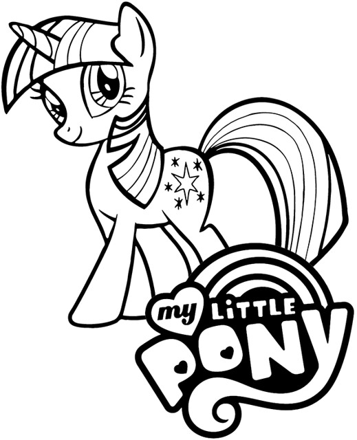 My Little Pony coloring page with logo, It's just an exampl…