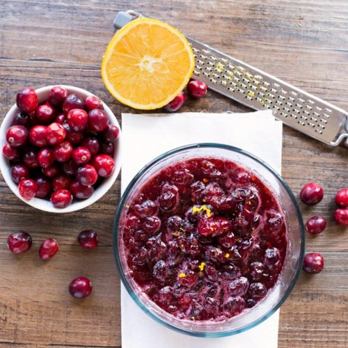 Fresh whole berry cranberry sauce with a twist!