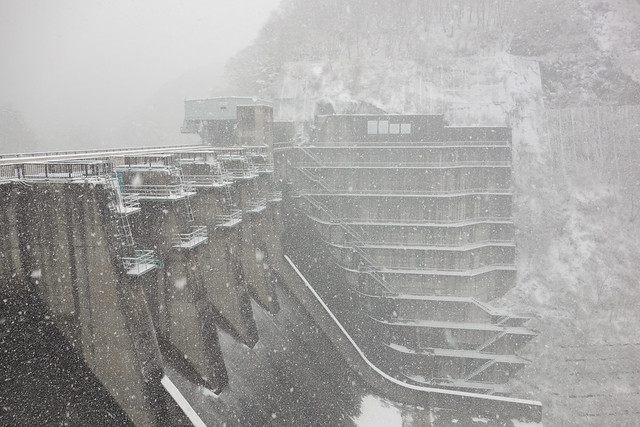 Sonohara Dam in the snow, Gunma