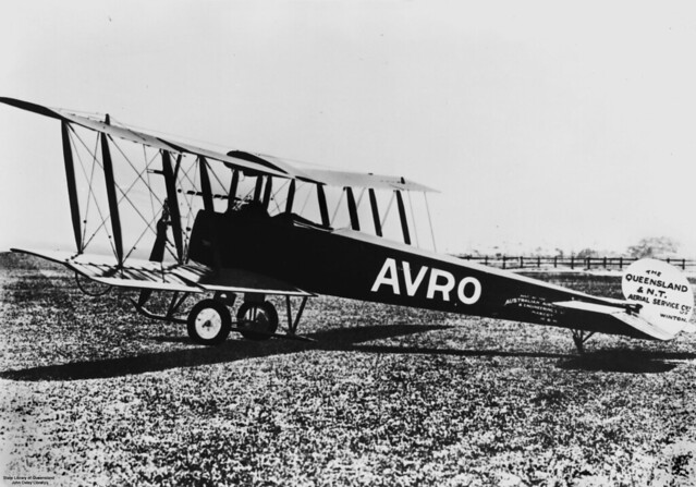 Avro aeroplane part of the Queensland and Northern Territory Aerial Service, Winton