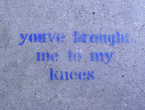 Sidewalk Stencil: You've brought me to my knees | Sidewalk S… | Flickr