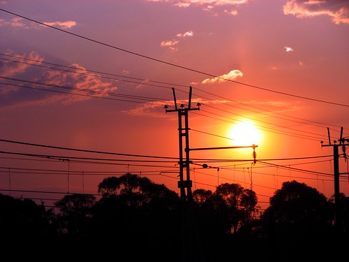 africa sunset lines south railway powerlines roodepoort