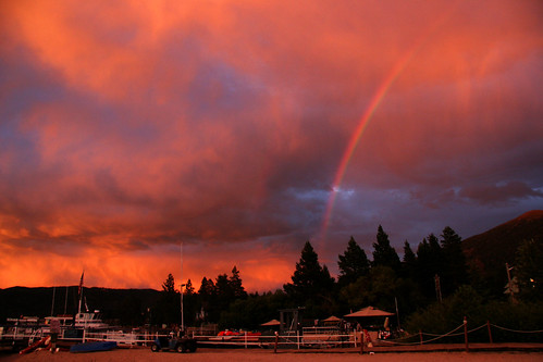 Lake Tahoe Sunset & Rainbow by hbp_pix