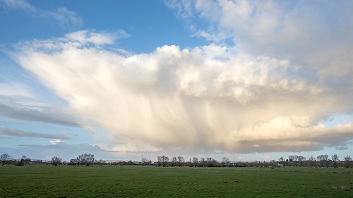 sky cloud rain landscape tealham moor somerset levels uk