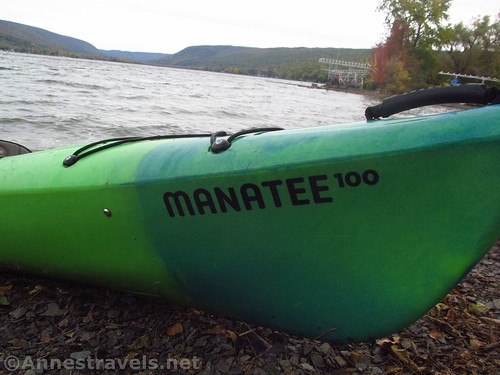 The L.L. Bean Manatee 100 Kayak on the lakeshore