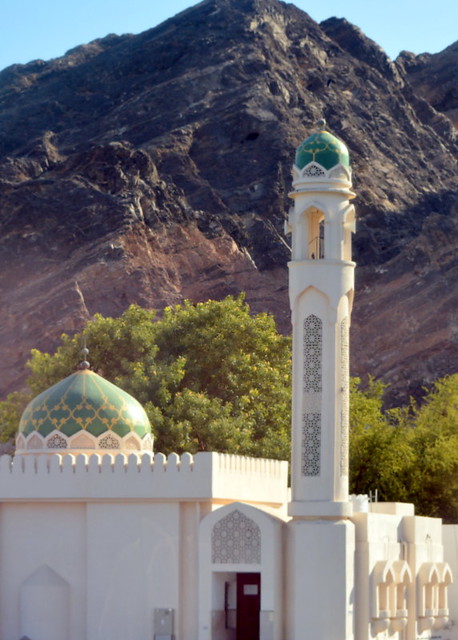 MOSQUE, MINORET, AND  DOME.   MUSCAT,  OMAN,  ARABIA