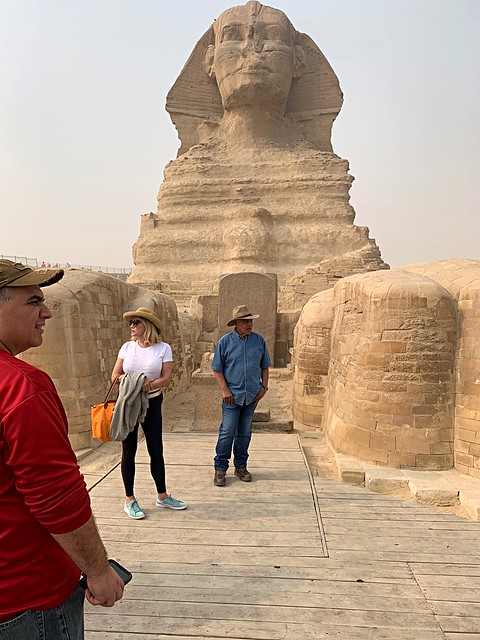 The Great Sphinx, Giza Plateau Complex, Egypt : Ada, my wife, caught me off guard on this photo