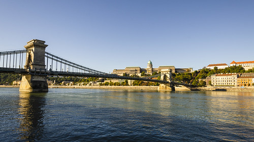 hungary budapest europe outdoor sightseeing chain bridge royal palace danube river water landscape cityscape