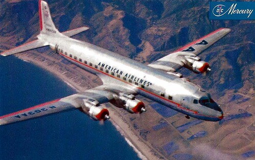 Vintage American Airlines DC-7 Mercury Flagship Airliner Postcard, Printed In USA | by France1978