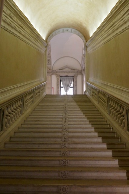 Escalier (XVIe), Scuola Grande di San Rocco, sestiere de San Polo, Venise, Vénétie, Italie