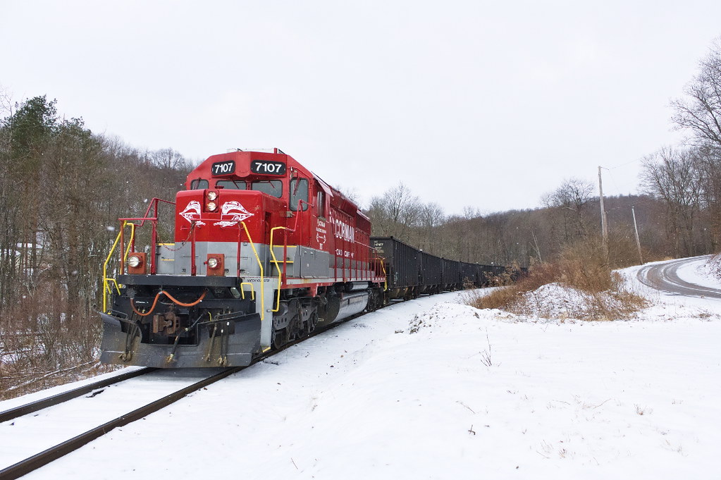 Clymer, PA | An RJ Corman coal train slows as it prepares to… | Flickr