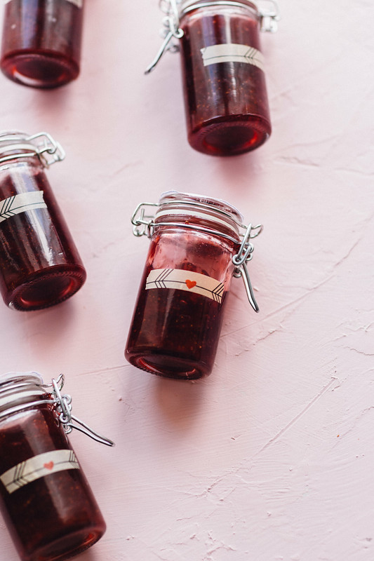 Vegan Strawberry Jam Recipe - Mini Jam Jars