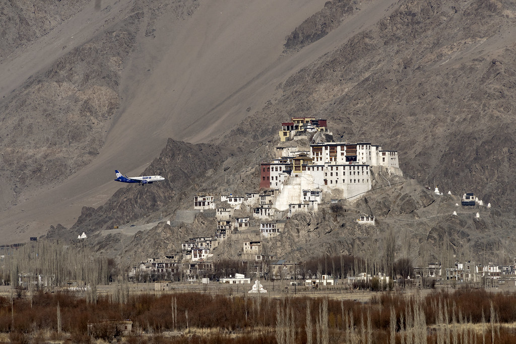 The plane and the gompa