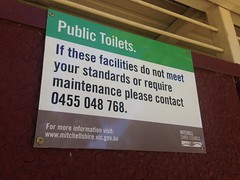Public toilets sign, Seymour