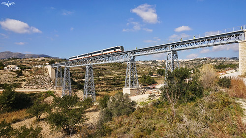 fgv tram benissa viaducto quisi puente bridge 2500 tren ferrocarril trenet narrowgauge