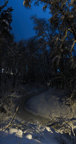 mikkeli finland river winter snow water ice panorama landscape night
