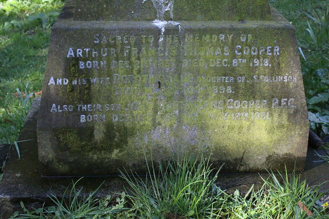 John Hartshorne Cooper Memorial On Family Grave 2