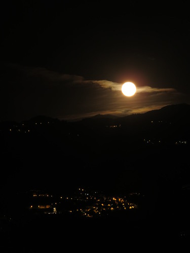 moon mountains landscape night italy cosenza rende calabria