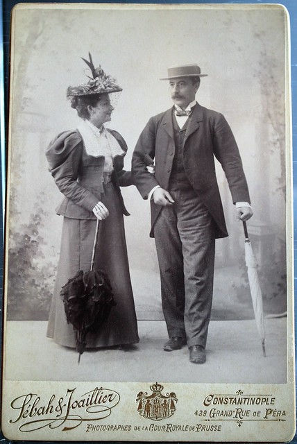 Portrait Albert Hotz and his wife Lucy Helen Woods, Constantinople ca. 1893, by Sébah & Joaillier