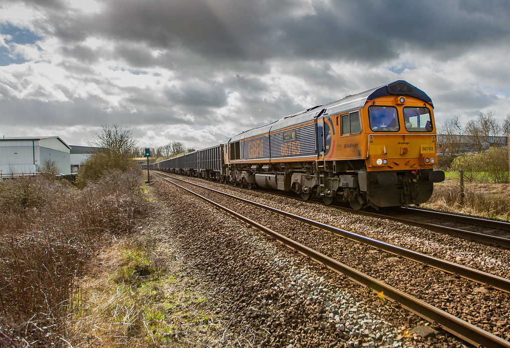GBRf Class 66/7 no 66763 just after Sutton-in-Ashfield Sta… | Flickr