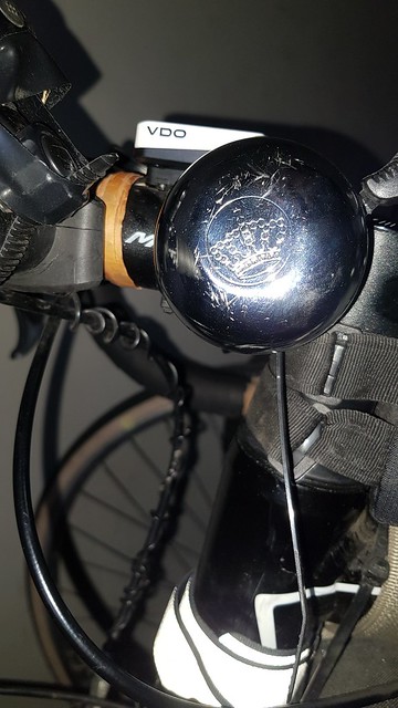 Bell attached with innertube and zip ties