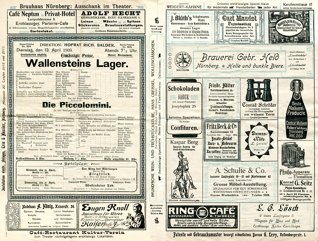 Programmblatt Stadt-Theater Nürnberg, innere Seiten