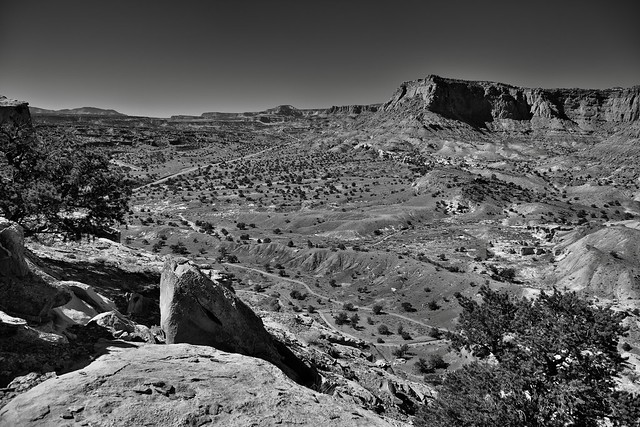 Sometimes When One Looks Back (Black & White, Capitol Reef National Park)